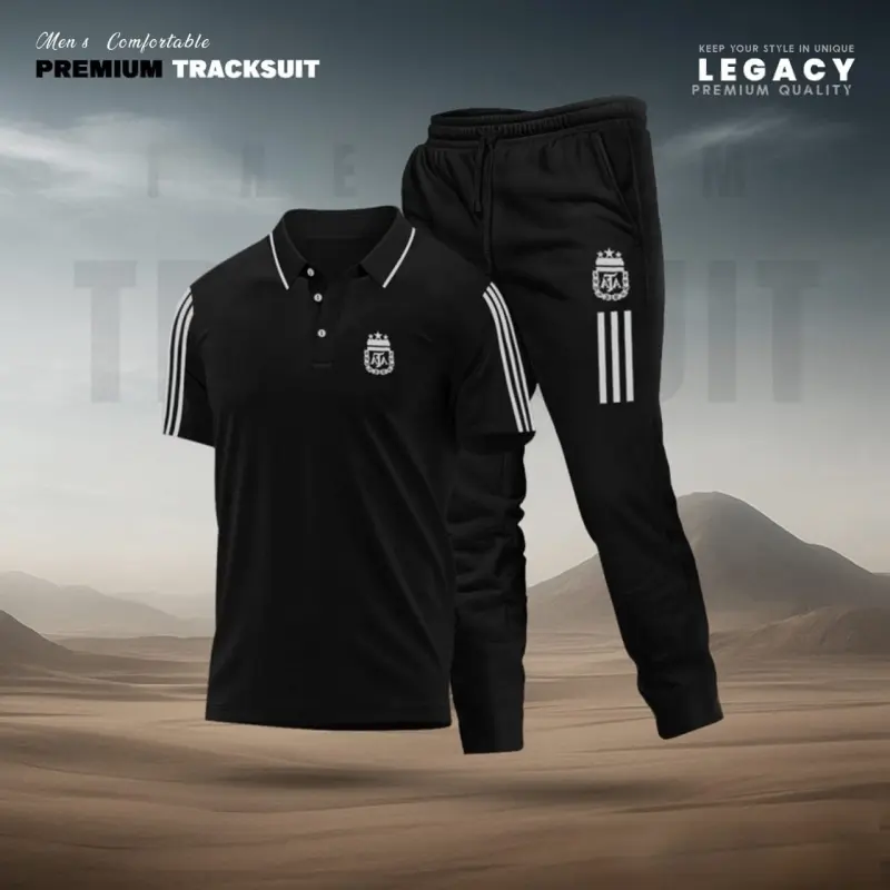 Stylish Sports Track Suit 2 pcs full Set (Black)