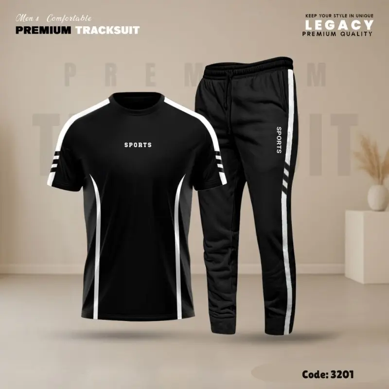 tylish Sports Track Suit (Black)